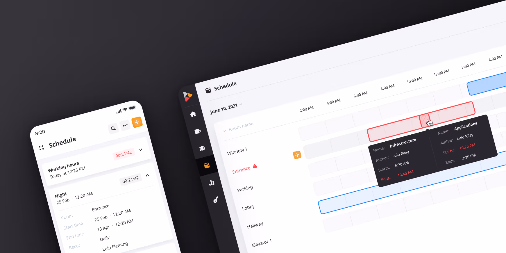 Recording scheduling timeline
